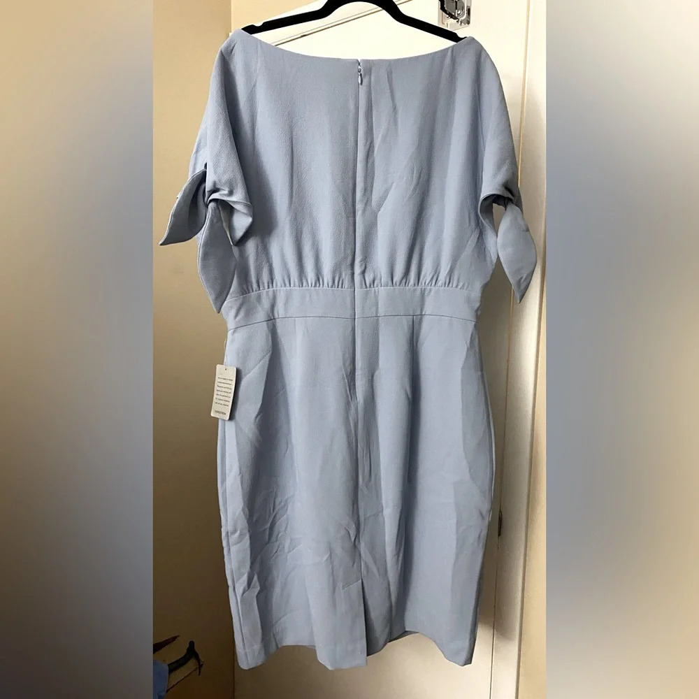 Light Blue Tie-Sleeve Sheath Dress - Picture 9 of 11